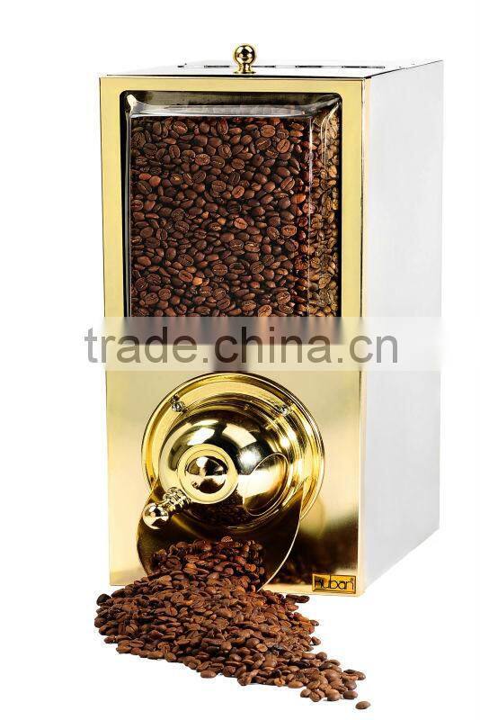 Golden Coffee Bean Dispenser/Aesthetic Coffee Silos/Best Coffee Bean Dispensers/Bulk Coffee Display Box/Coffee Bean Dosage Silos