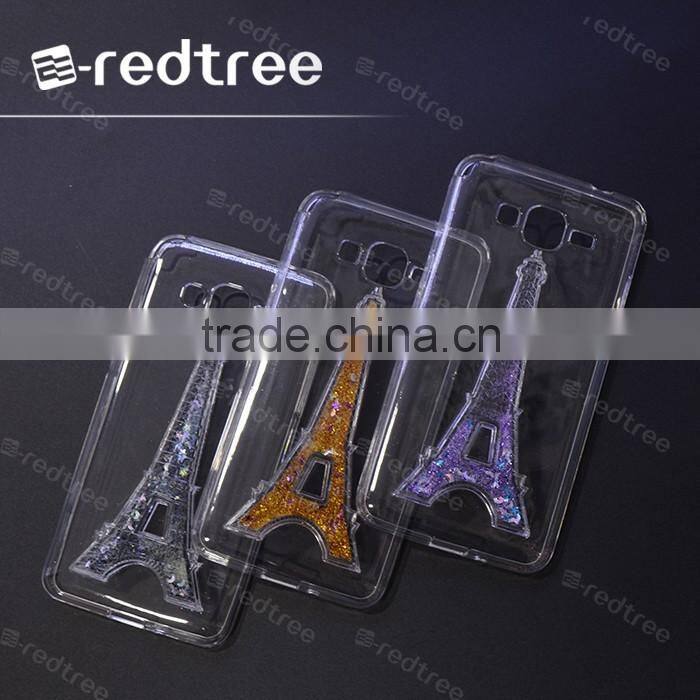 popular design liquid tpu serie phone case tower shape for samsung for girl