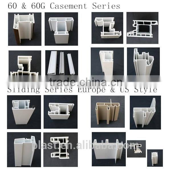 Huazhijie upvc door and window frame for 70 casement
