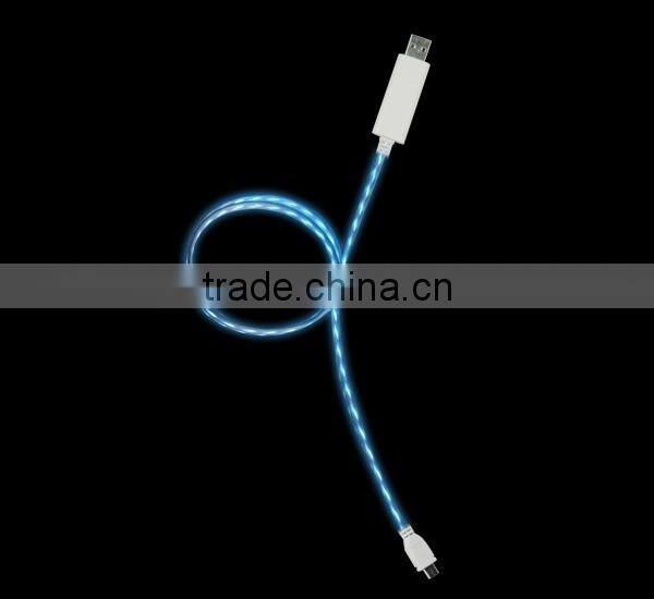 micro usb cable charger data cable for mobile phone usb cable with led light