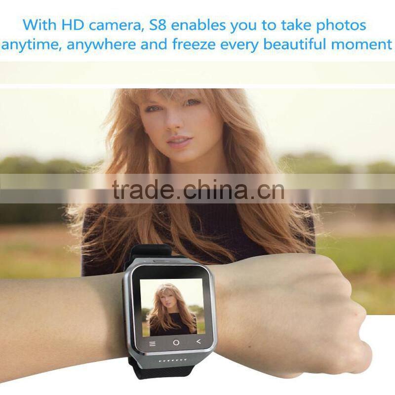 5.0M camera 3G WCDMA 2100 WiFi GPS smart watch android 4.4
