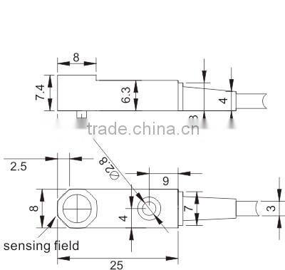 F3N Series Small Rectangle Proximity Sensors, IP 67, Dual LED, Can Be Customized 5VDC Inductance Proximity Switch