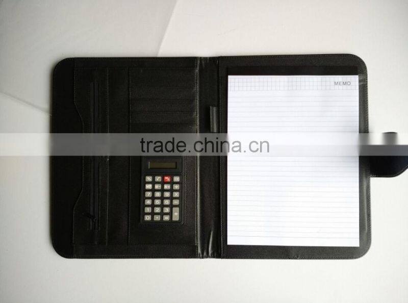 a4 leather portfolio with zipper closure