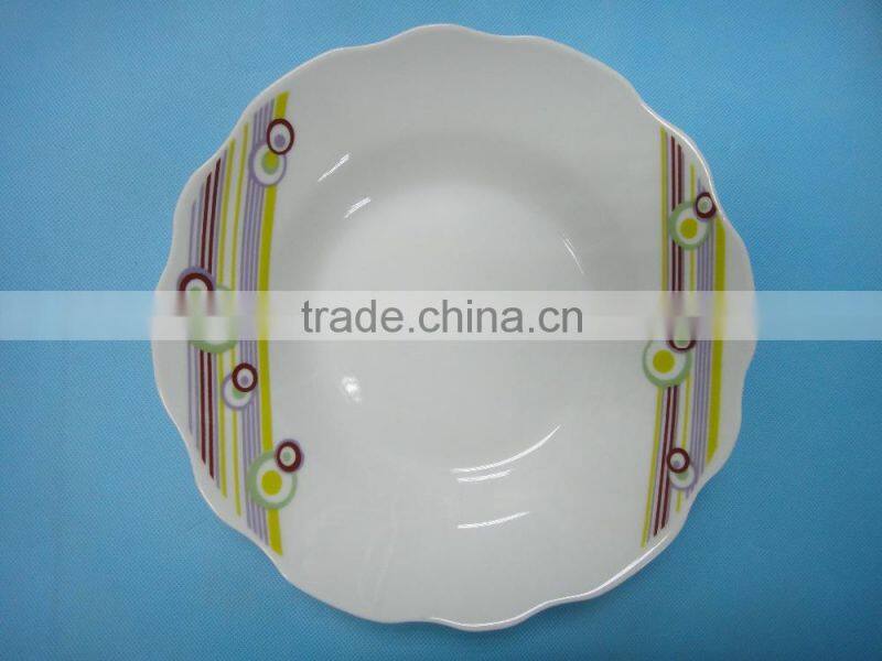 stock ceramic dinner plate / round ceramic porcelain flat plate stocked
