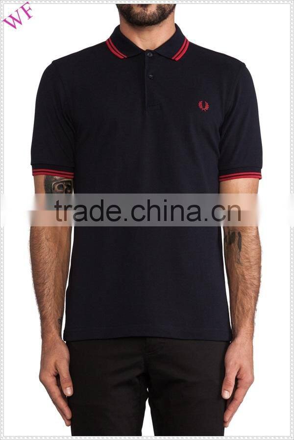 OEM PARTIAL FRONT BUTTON AND ZIP PLACKET POLO TWIN TIPPED POLO SHIRT FOR MEN