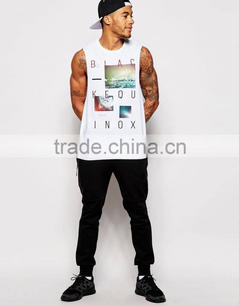 Blank Custom Gym Mens Sulimated Running Stringer Singlet Print And Embroidery Men Cotton Vest