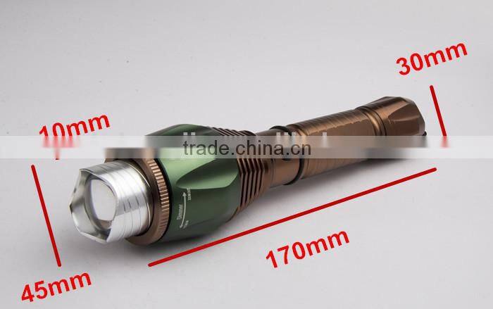 best R3 250 LM rotating zooming multiple mode rechargeable led flashlight