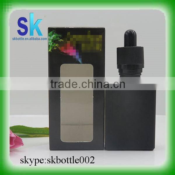 child proof e-liquid glass bottles 30ml clear e juice bottle dropper with paper tube packaging