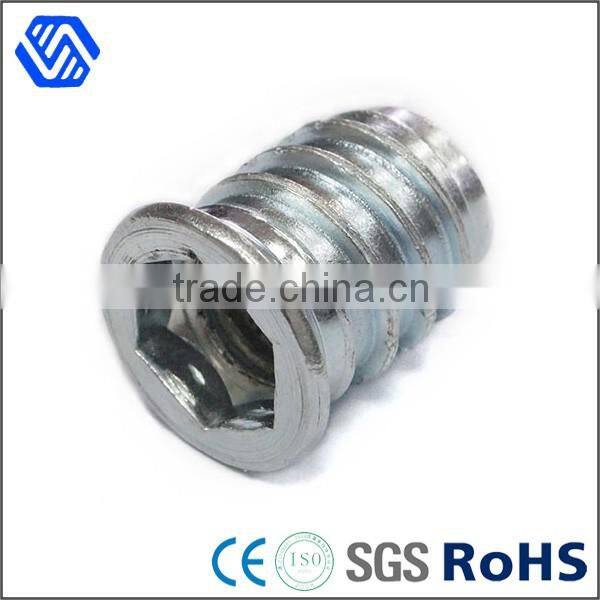 Carbon steel blue white zinc plated lock nut countersunk hex insert nut