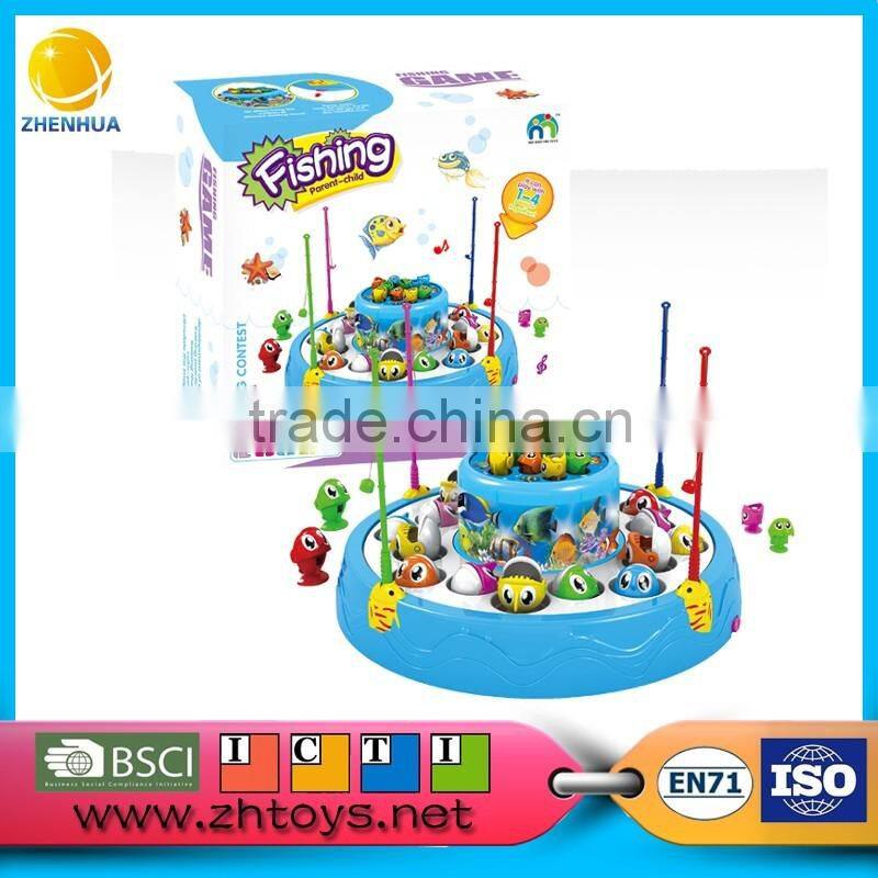 2016 new toys magnetic toy fishing turntable toy set game for kids frog toy