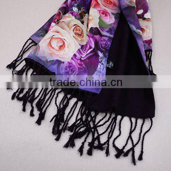 lady's 100% silk double-layer shawl
