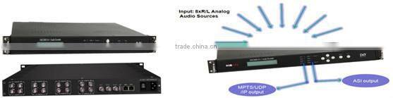tv and radio station 8channel analog to ip encoder audio asi