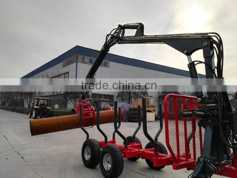 forest equipment, log trailers with grapple ,telescopic crane with cheaper price