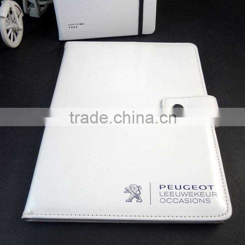 white pu custom logo printed a5 diary cover