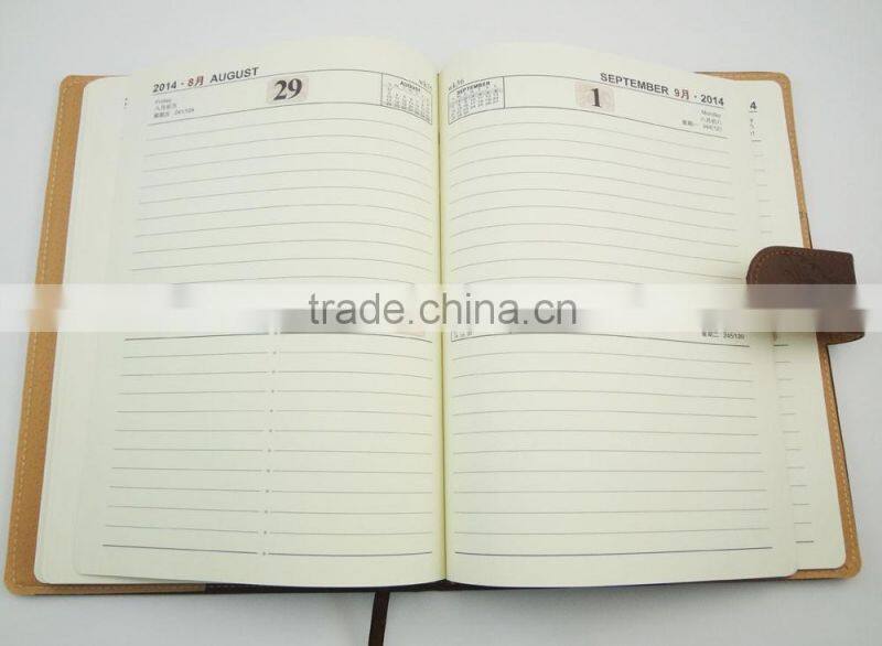 embossed logo dark brown a4 leather diary with magnetic closure