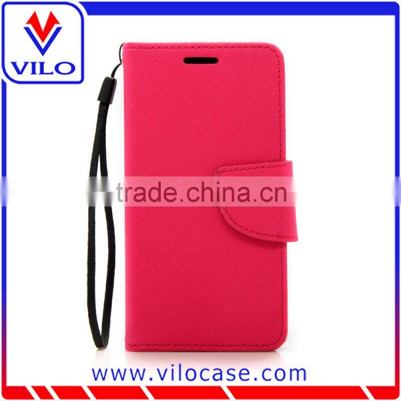 Flip leather wallet case for LG Tribute 2 / LS665