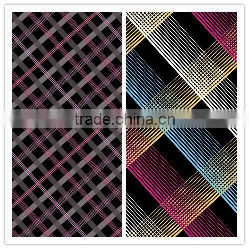 plaid printed polyester mini matt fabric for table cloth