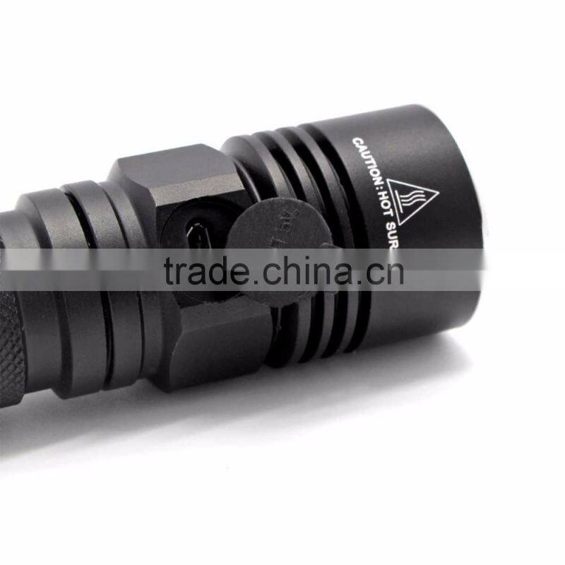 Soshine TC10 Rechargeable 200LM LED 3-Mode White Flashlight with USB Cable- Black (1 x 18650)