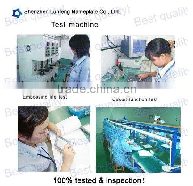 Nameplate with Membrane Switches Tactile Feel Metal Dome and Rubber Keypad with a big LED window