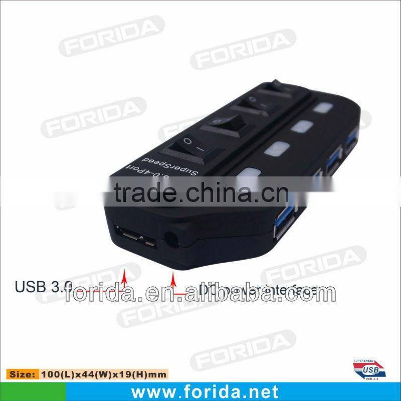 BIG LED Individual switch 4 port usb 3.0 hub