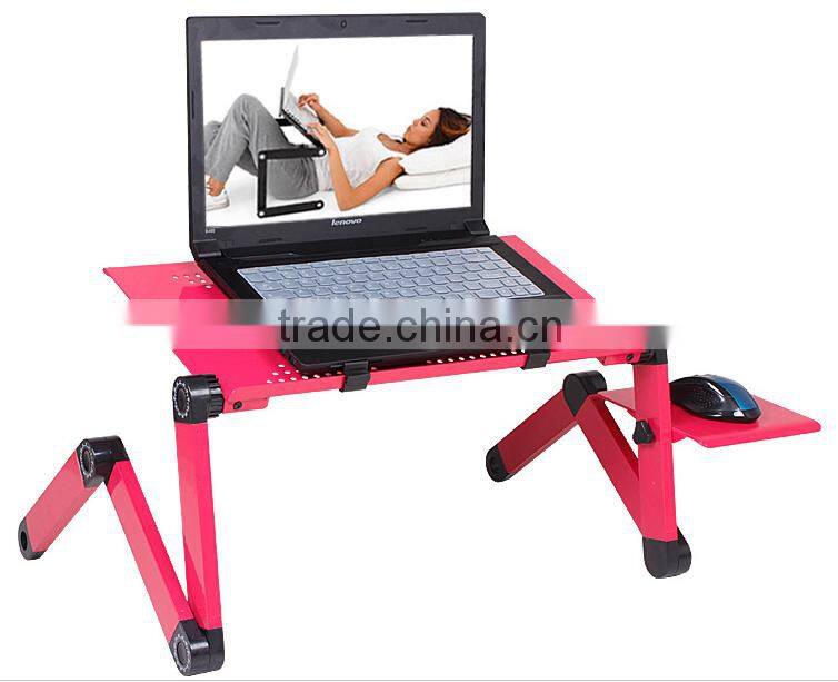 360 Degree Adjustable Portable folding laptop table stand smart lapdesk vented stand bed sofa tray With mouse pad