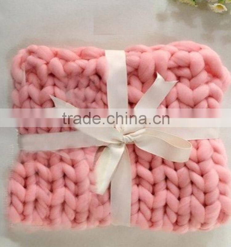 SZPLH New design 2016 Chunky Knit Merino Wool Blanket