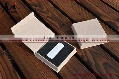 Leather-Paper USB Flash Drive Packaging Gift Box Cover with Window