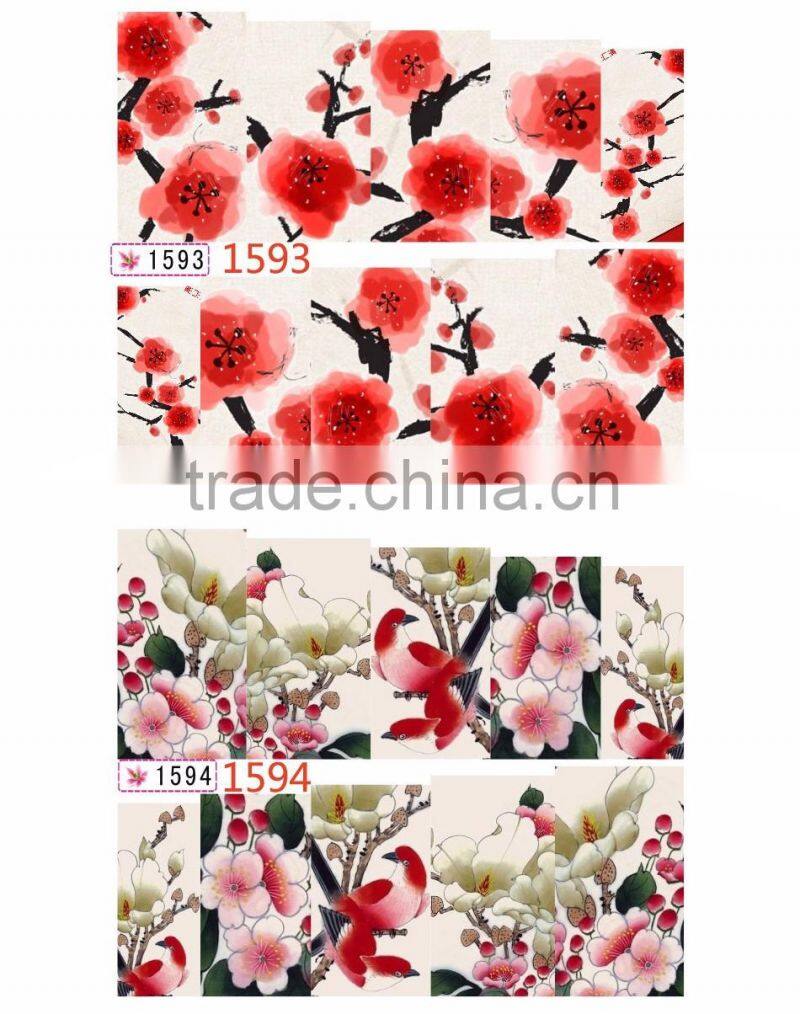 1X Water Stickers Nail Decals Stickers Water Transfers Decal Full Page Cover 12 Flower Designs