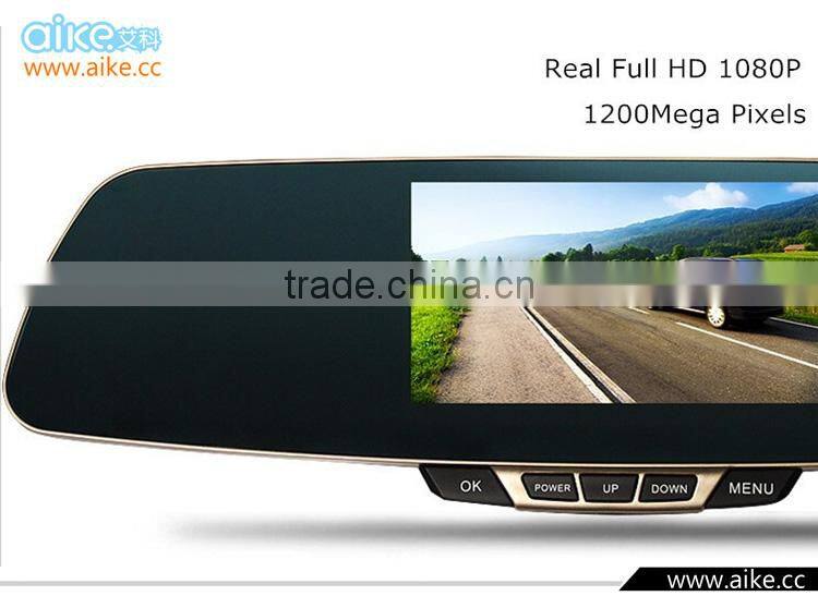 New arrival car dvr mirror monitor 1080p rearview mirror camera dual lens car camera recorder night vision vehicle dvr parking