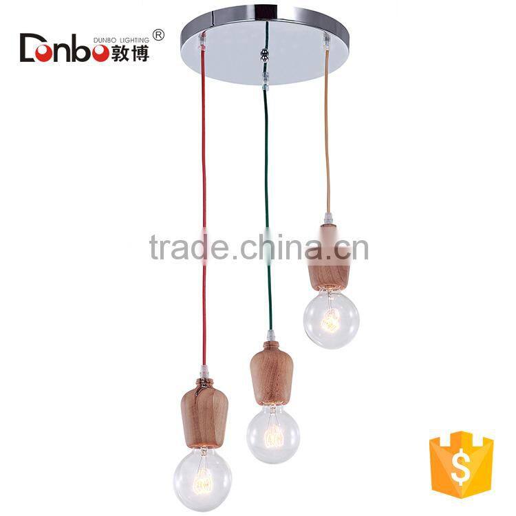 E27 bulb Vintage Industry Style wodden Pendant Lamp for Tire Style Pendant Light