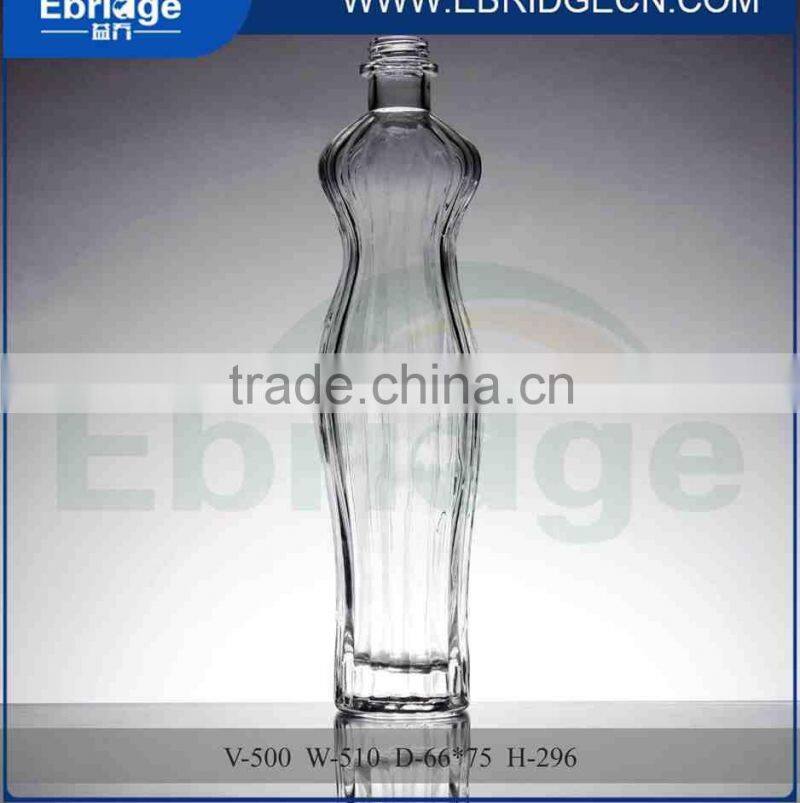 500ml body shaped liquor alcohol glass wine bottles wholesale