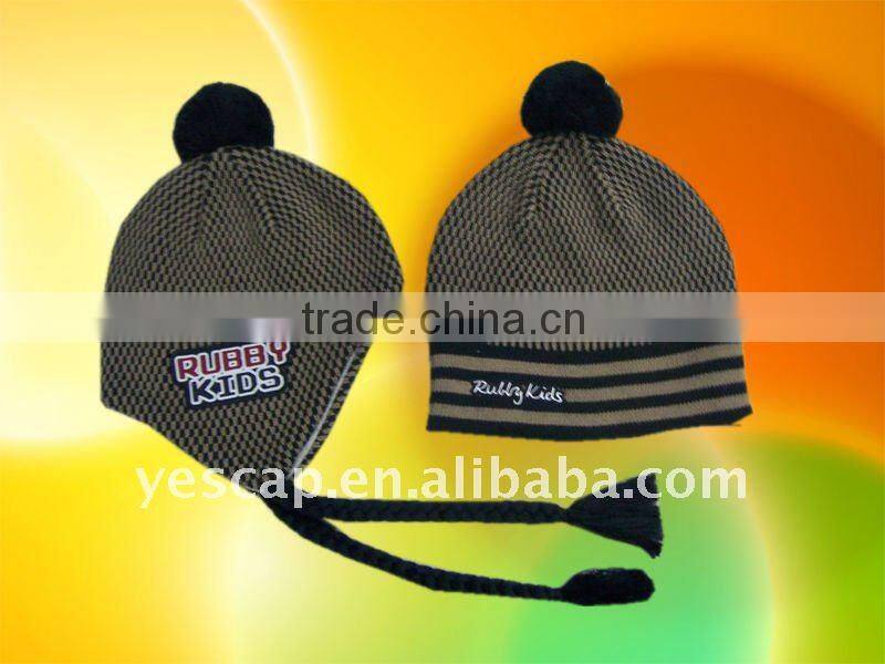 100% Acrylic Knitted Beanie Hat as your design