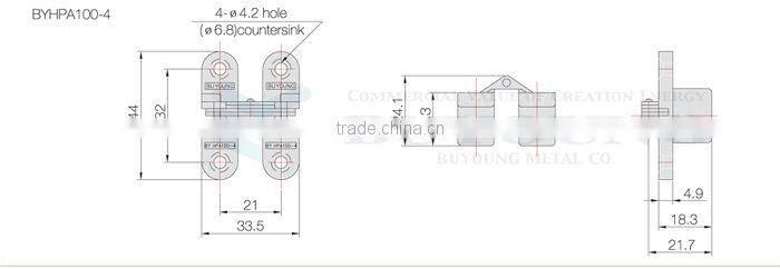 Invisible Hinge with Spring for folding door