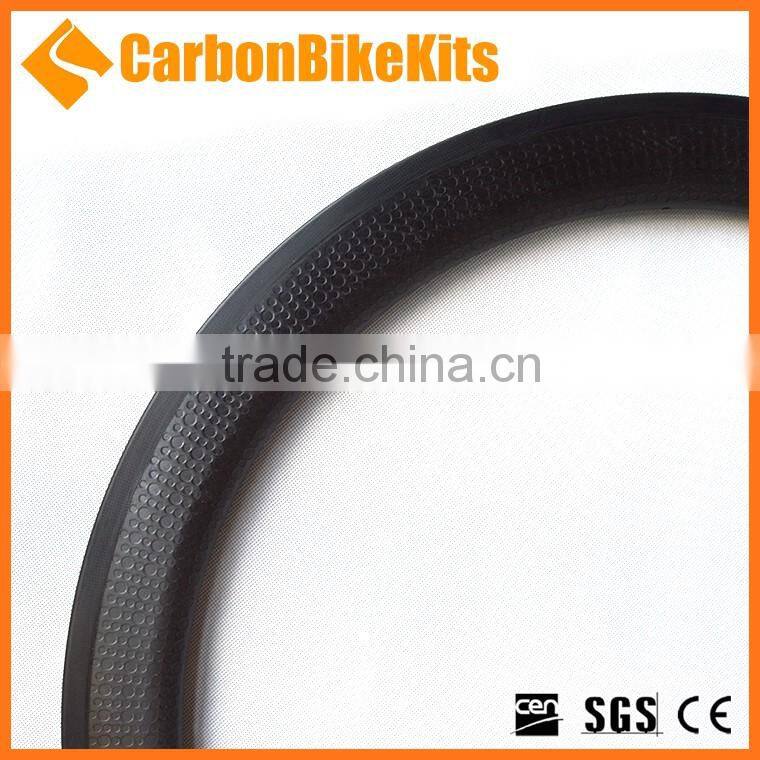 Customized 25mm wide 58mm deep U shape 700c Toray carbon fiber rims dimple clincher