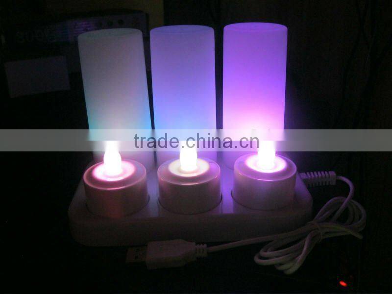 white set of remote control rechargeable tea lights candles
