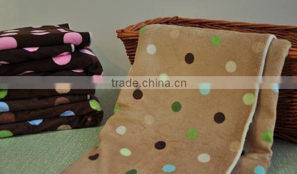 custom polyester polka dot fleece blanket