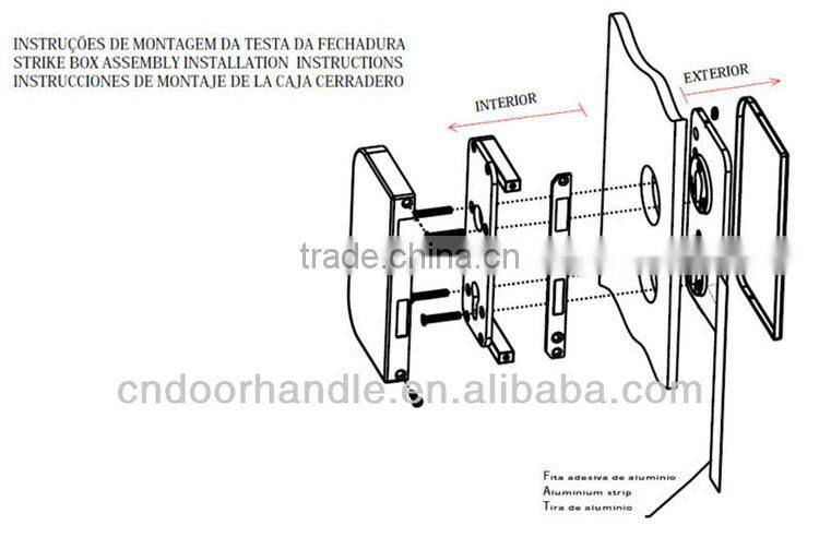 High security standard sliding door mortise lock body