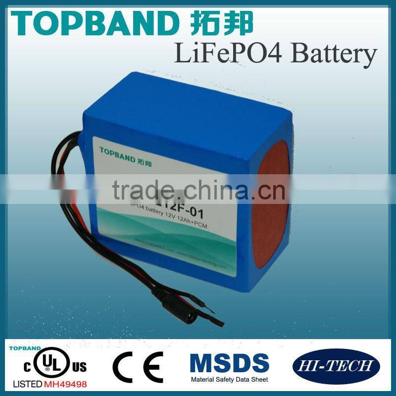 High quality! Lithium (LiFePO4) Battery 12V 12AH with PCM for e- tools
