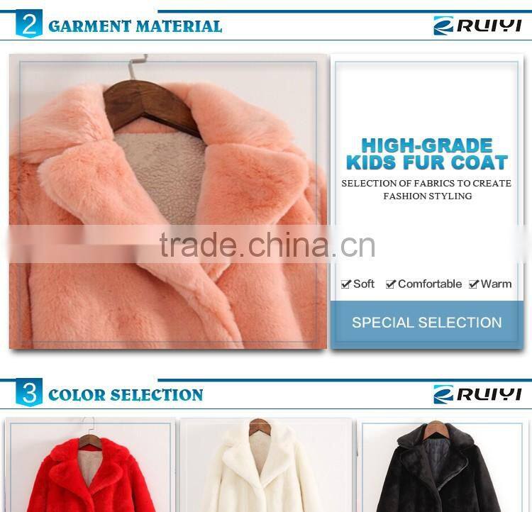 2016 children winter lovely girls faux fur winter overcoat