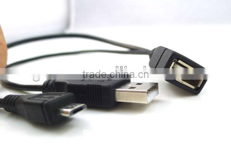 Micro USB Host OTG Cable with USB power Male Female