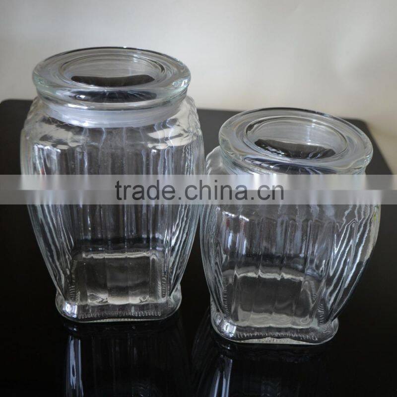 food grade giant square glass canister jar