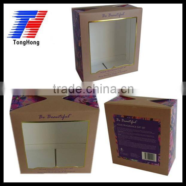 white paper display folding box with PVC