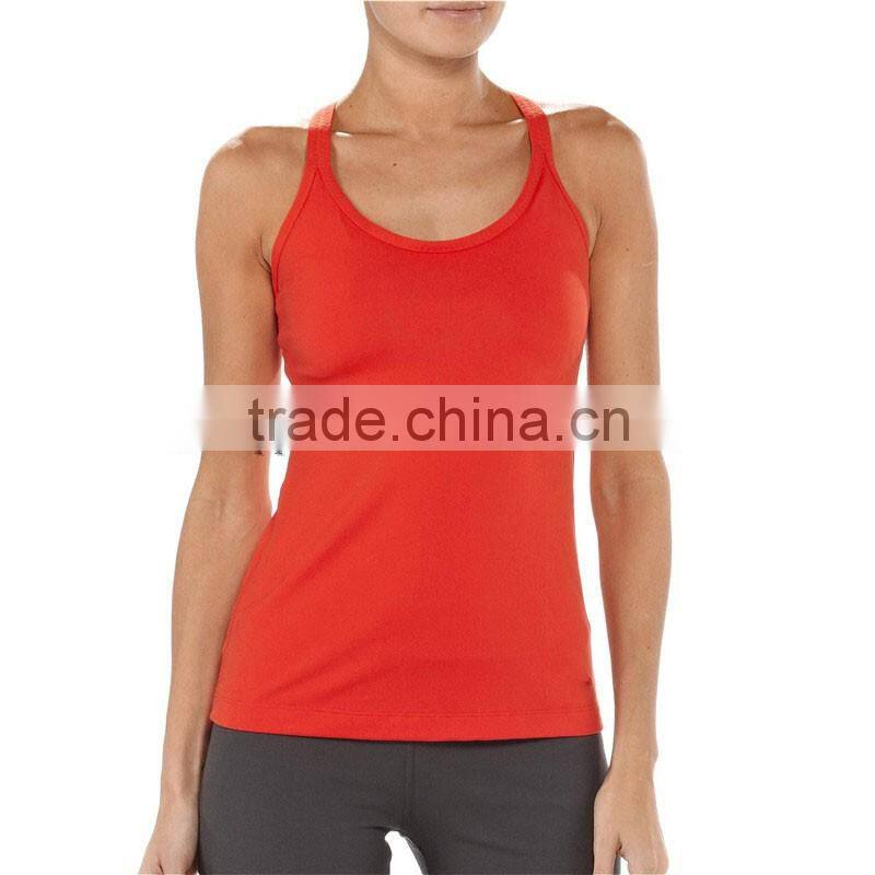 OEM Wholesale Womens Nylon/Spandex Yoga Tank With A Super Supportive Built-in Bra