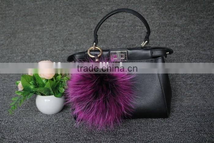 Nice Fur Fashionable Raccoon Fur Ball Fur Keyring