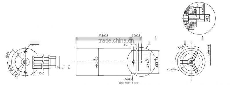 Low noise cordless power drill motor 30v brushless motor with controller