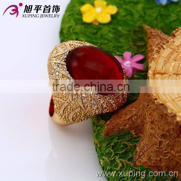 13356 Xuping fashion jewelry China wholesale 18k gold ring designs luxury glass rings charm jewelery for women