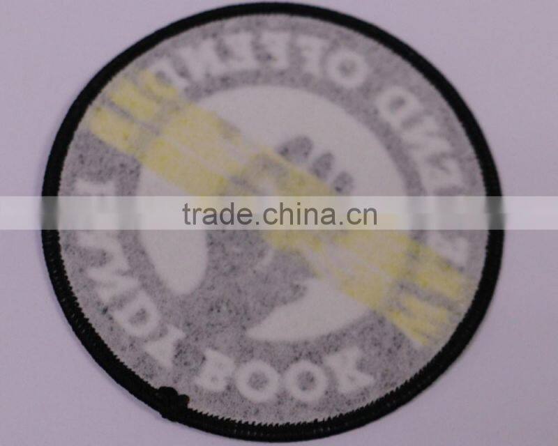 High quality custom iron on towel embroidery woven patches for garment