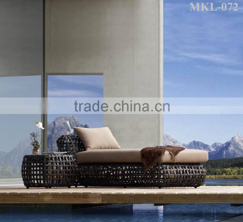 Synthetic Wicker Rattan Bamboo Sun Lounger (1.2mm alu frame with powder coated, 7cm thickness cushion with 250gr polyester)