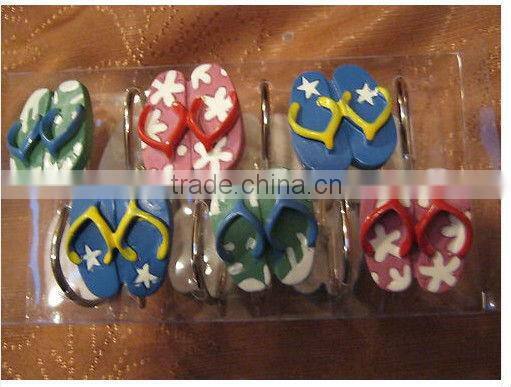 12PCS SHOWER CURTAIN RESIN HOOKS IN A PVC BOX