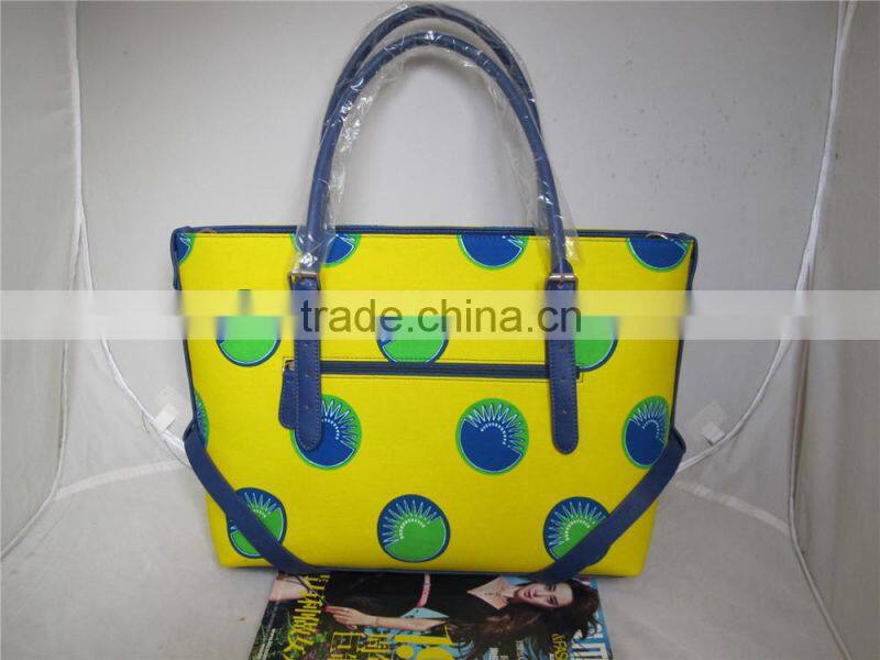 Fashion shoulder bag African printed wax fabric handbag